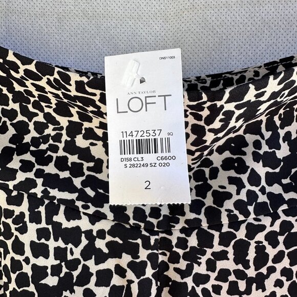 2/$30 Ann Taylor Loft Side Zip Shorts Size 2 Black White Flowy Pockets Boho NWT - Picture 5 of 8